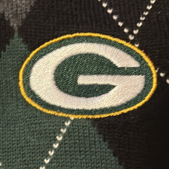 Cutter & Buck Green Bay Packers Harlequin pattern zip neck sweater size XL/TG - Picture 8 of 9